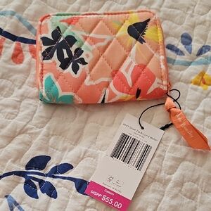 Vera Bradley Floral Quilted Small Zip Around Wallet